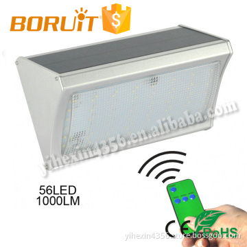 Boruit Aluminium Solar Light 56LED Solar Wall Light with Remote Control Outdoor Wall Mounted Solar Lamps Secutiry Night Lights